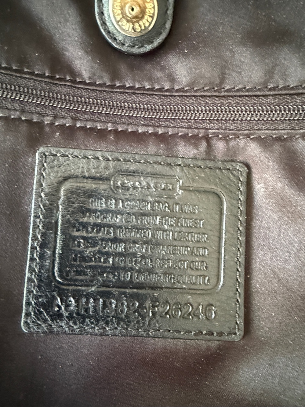 COACH Campbell Metallic Belle Carryall F26246 Navy Blue Black Monogram Tote Bag - Picture 3 of 11